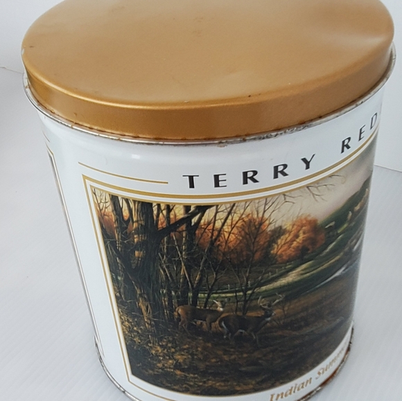 Lot Of 2 Terry Redlin Popcorn Tins Indian Summer Pleasures Of Winter Horses Deer - Picture 10 of 13
